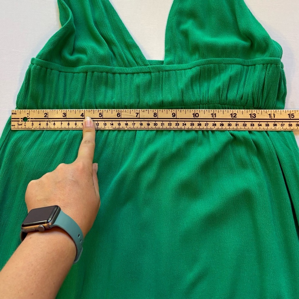 Shein Kelly Green Spaghetti Strap Tiered Maxi Dress Womens Size L - Picture 9 of 9
